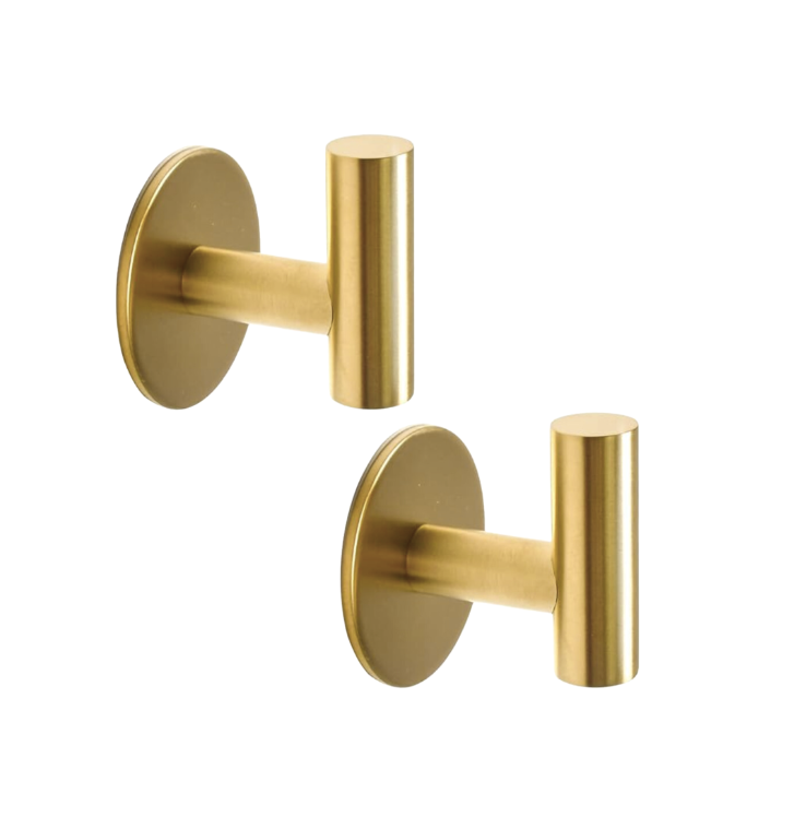 Adhesive Brushed Gold Hooks